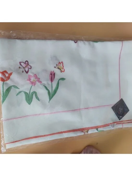 Floral Design Table Cloth 36 x 36 inches New - Picture 6 of 11